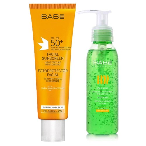 Babe Facial Sunscreen Güneş Kremi SPF50 50ml & Aloe Vera Jel 100ml