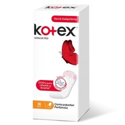 Kotex İnce Günlük Ped Parfümsüz Çanta Paketli 18 Adet