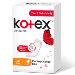 Kotex İnce Günlük Ped Deo Çanta Paketli 56 Adet